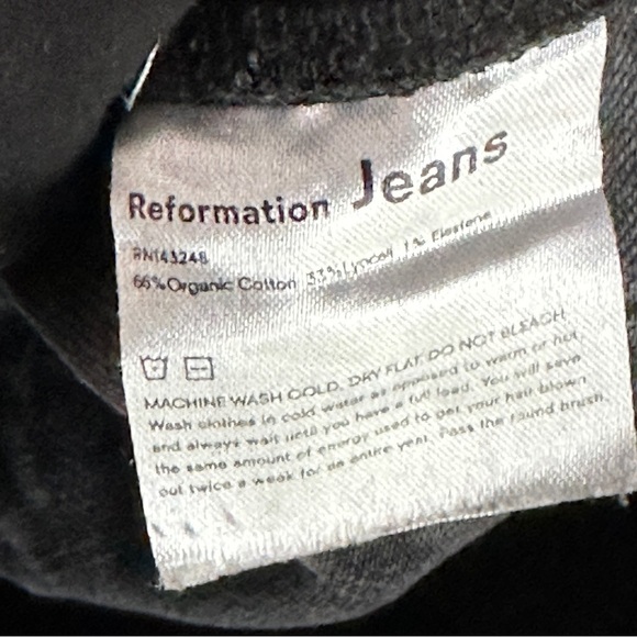 Reformation Black Skinny‎ Jeans Classic Fit size 25 Button Fly EUC - Picture 5 of 12